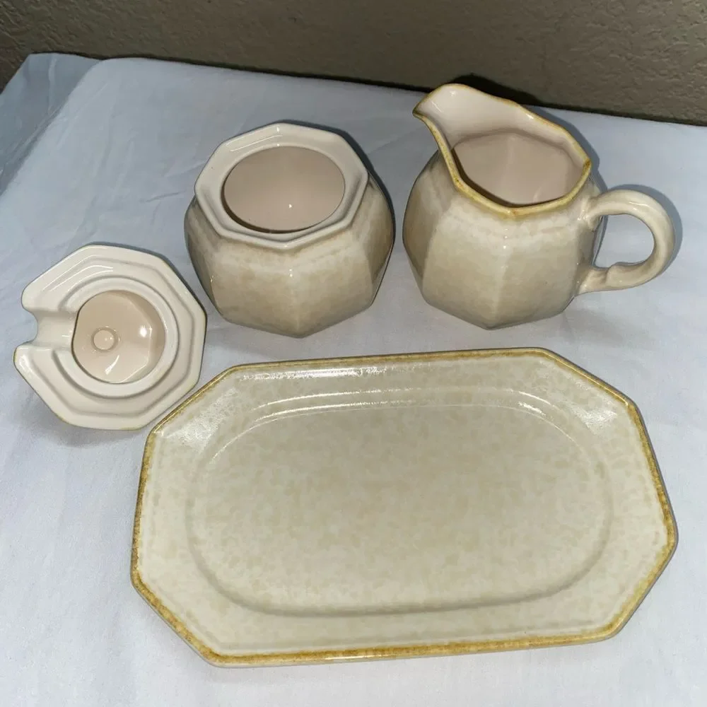 *1A Mikasa Romantics sugar bowl and creamer set includes tray 1980 - Picture 3 of 9